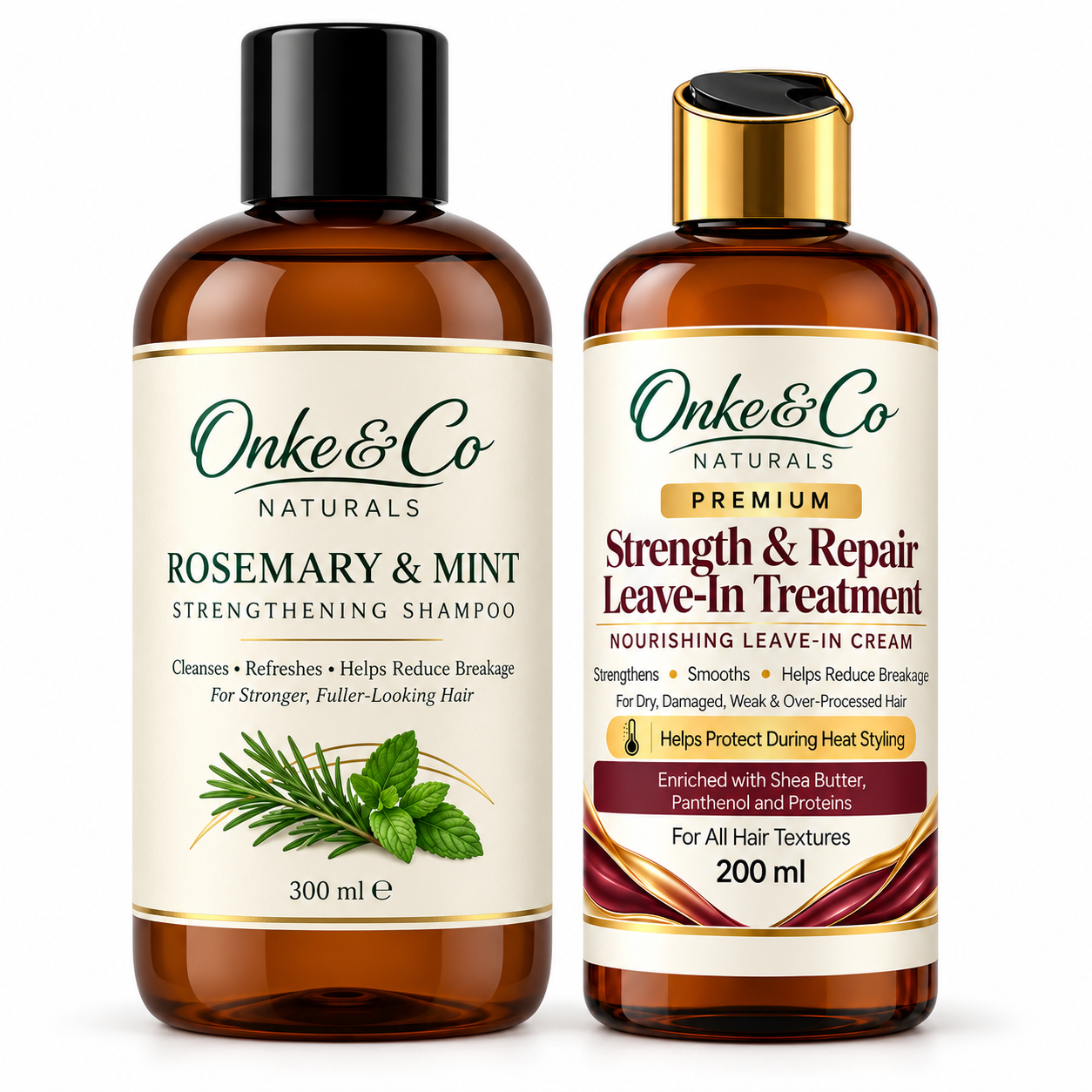 Rosemary & Mint Shampoo + Premium Strength & Repair Leave-In Treatment
